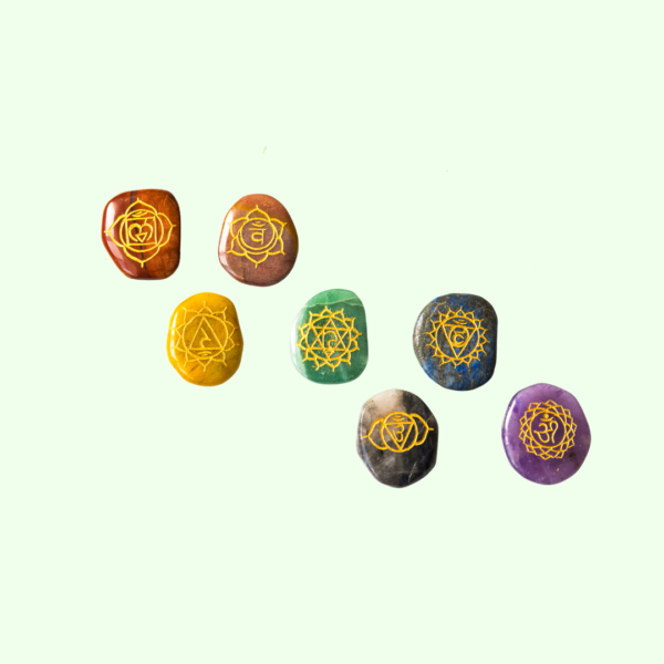 7 Chakra Engraved Round Disc Set